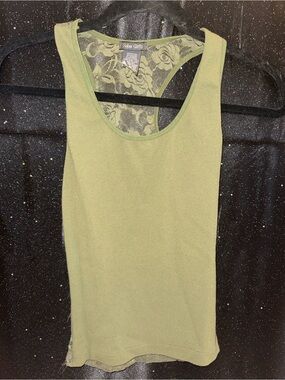 Soho Girls Olive Lace-Back Racerback Tank